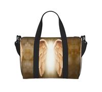 Borsone da viaggio con stampa di ali d'angelo, borsa da viaggio per donne, borsa leggera da portare a mano, borsa per oggetti personali, Nero , Taglia unica