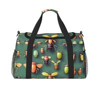 Borsone da viaggio con stampa di atlante di insetti, borsa da viaggio, borsa a tracolla per weekender, borsa sportiva da palestra per uomini e donne