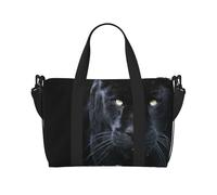 Borsone da viaggio con stampa di barboncini e cani, per uomo e donna, grande borsa da palestra resistente all'acqua, borsa da palestra con tracolla, Pantera con occhi azzurri, One Size, Borsone da