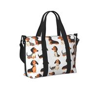 Borsone da viaggio con stampa di bassotto carino per donne, articolo personale durante la notte, weekender, sport, borsa da palestra per uomini e donne