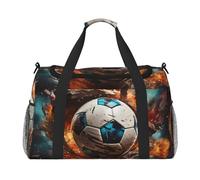 Borsone da viaggio con stampa di calcio petardo, borsa a tracolla per weekender, borsa da palestra per uomo e donna