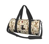 Borsone da viaggio con stampa di capre e fiori, borse sportive da palestra per donne e uomini, borse da viaggio per oggetti personali durante la notte