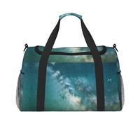 Borsone da viaggio con stampa di cielo stellato e spazio esterno profondo per viaggi da donna uomo borsa da palestra bagaglio da portare avanti, Nero , Taglia unica