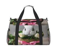 Borsone da viaggio con stampa di coccarda con coniglietto e rosetta, 50 x 33 x 25,9 cm, elegante borsa per palestra