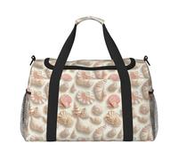 Borsone da viaggio con stampa di conchiglie sul mare, borsone da portare con sé durante la notte, borse da palestra per donne e uomini, borsa da viaggio per oggetti personali