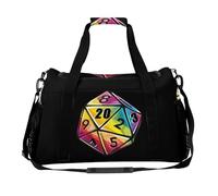 Borsone da viaggio con stampa di dadi arcobaleno borsa da viaggio per il fine settimana borsa a tracolla per donne uomini