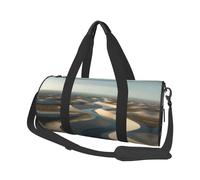 Borsone da viaggio con stampa di dune di sabbia di fiume, borsa pieghevole da palestra per il fine settimana durante la notte, borsa da donna, grande borsa da cabina per sport e viaggi