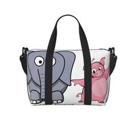 Borsone da viaggio con stampa di elefanti e Piggie, pieghevole, adatto per viaggi, lavoro, palestra, ecc