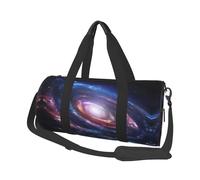 Borsone da viaggio con stampa di energia cosmica a spirale, pieghevole, borsa da palestra per il fine settimana durante la notte, borsa da donna, grande borsa da cabina per sport e viaggi, Nero ,