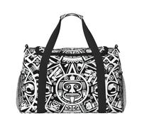 Borsone da viaggio con stampa di fine mondo con calendario Maya, ampio spazio, elegante con cerniera impermeabile, per aeroplano e palestra