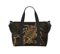 Borsone da viaggio con stampa di fiori di ibisco, per uomo e donna, grande borsa da palestra resistente all'acqua, borsa da palestra con tracolla, Scorpione d'oro, One Size, Borsone da viaggio