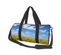 Borsone da viaggio, con stampa di foglie tropicali, pieghevole, per palestra, fine settimana, fine settimana, Girasoli Tramonto Luce del sole Paesaggio, One Size, Borsone da viaggio