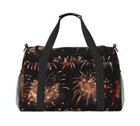 Borsone da viaggio con stampa di fuochi d'artificio esplosione ampio spazio borsa da viaggio 50 x 33 x 25,9 cm elegante tote per palestra