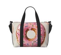 Borsone da viaggio con stampa di giornali HD, leggero, impermeabile, spazioso, per palestra e viaggi, per uomini, donne e ragazzi, Ciambella, Taglia unica, Borsone da viaggio