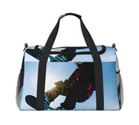 Borsone da viaggio con stampa di immagini da snowboard, ampio spazio, 50 x 33 x 25,9 cm, elegante borsa per palestra