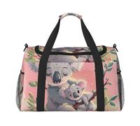 Borsone da viaggio con stampa di koala e orso spaziale, grande capacità, borsa da viaggio a mano per il fine settimana in aereo