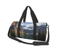 Borsone da viaggio con stampa di lago ghiacciaio, borsa da palestra pieghevole per il fine settimana durante la notte, borsa da donna, grande borsa da cabina per sport e viaggi