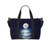 Borsone da viaggio con stampa di luna piena di notte, pieghevole, adatto per viaggi, lavoro, palestra, ecc