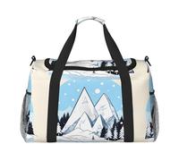 Borsone da viaggio con stampa di montagne innevate, borsa a tracolla per weekender, borsa sportiva da palestra per uomini e donne