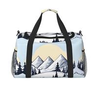 Borsone da viaggio con stampa di montagne innevate, borsa da viaggio, borsa a tracolla per weekender, borsa sportiva da palestra per uomo e donna