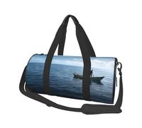 Borsone da viaggio con stampa di navi da crociera, borsa da palestra pieghevole per il fine settimana durante la notte, borsa da donna, grande borsa da cabina per sport e viaggi, Nero , Taglia unica