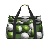 Borsone da viaggio con stampa di palline da golf, ampio spazio, elegante, con cerniera impermeabile, per aeroplano e palestra