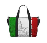 Borsone da viaggio con stampa di pecore e agnelli, per uomo e donna, grande borsa da palestra resistente all'acqua, borsa da palestra con tracolla, Bandiera italiana del Colosseo Romano, One Size