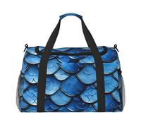 Borsone da viaggio con stampa di pesce sirena blu oceano mare ampio spazio borsa da viaggio 50 x 33 x 25,9 cm elegante tote per palestra