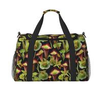 Borsone da viaggio con stampa di piante carnivore, ampio spazio, 50 x 33 x 25,9 cm, elegante borsa per palestra