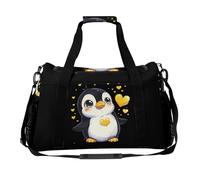Borsone da viaggio con stampa di pinguino carino bagagli per la notte weekend borse a tracolla per donne uomini
