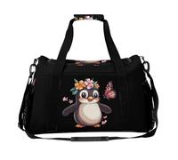 Borsone da viaggio con stampa di pinguino e farfalla, borsa a tracolla per donne e uomini
