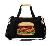 Borsone da viaggio con stampa di pollo fritto sandwich fast food borsa da viaggio borsa da viaggio borsa a tracolla per donne uomini