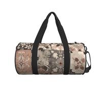 Borsone da viaggio con stampa di quadrati di forma diversa, borsa da weekender, grande, borsa da palestra per viaggi di lavoro, Nero , Taglia unica
