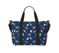 Borsone da viaggio con stampa di razzo nello spazio, pieghevole, adatto per viaggi, lavoro, palestra, ecc