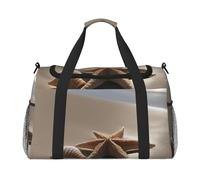 Borsone da viaggio con stampa di stelle marine e conchiglie sabbiose con ampio spazio da viaggio, 50 x 33 x 25,9 cm, elegante borsa per palestra