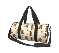 Borsone da viaggio con stampa di stivali da cowboy e foglia d'acero, borse sportive da palestra per donne e uomini, borse da viaggio per oggetti personali da portare con sé, per il fine settimana e