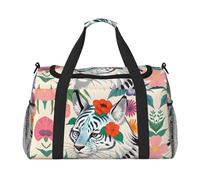 Borsone da viaggio con stampa di tigre bianca, borsa da viaggio, borsa a tracolla per weekender, borsa sportiva da palestra per uomini e donne