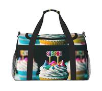 Borsone da viaggio con stampa di torte di buon compleanno, ampio spazio, 50 x 33 x 25,9 cm, elegante borsa per palestra