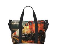 Borsone da viaggio con stampa di treno merci, per uomo e donna, grande borsa da palestra resistente all'acqua, borsa per il fine settimana con tracolla