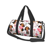 Borsone da viaggio con stampa di un simpatico cane con palloncino a forma di cuore, borse sportive da palestra per donne e uomini, borse da viaggio per oggetti personali durante la notte