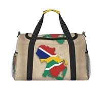 Borsone da viaggio con stampa di una mappa delle Seychelles come una rana, borsa da palestra da donna, borsa da viaggio, borsa da viaggio per la notte, borsa organizer, nero, Taglia unica