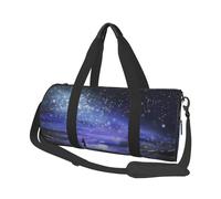 Borsone da viaggio con stampa di una ragazza che guarda le stelle, borsa da palestra pieghevole per il fine settimana durante la notte, borsa da donna, grande borsa da cabina per sport e viaggi, Nero