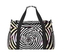 Borsone da viaggio con stampa GIF a spirale con illusione ottica spaziale, 50 x 33 x 25,9 cm, elegante borsa per palestra