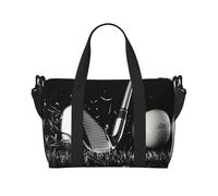 Borsone da viaggio con stampa golf in bianco e nero per donne, borsa da trasporto leggera, borsa per oggetti personali, Nero , Taglia unica