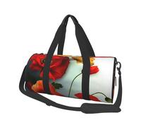 Borsone da viaggio con stampa gotica di rose, grande, pieghevole, rotondo, da viaggio, con tracolla regolabile, per weekender, pernottamento, volo, ospedale e sport, Petali vividi di fiori, One Size