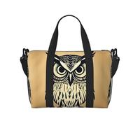 Borsone da viaggio con stampa gufo carino Weekender per le donne, borsa leggera da portare avanti, borsa per oggetti personali, Nero , Taglia unica