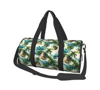 Borsone da viaggio con stampa Hawaii, piccola isola, borsa da palestra per donne e uomini, borsa da viaggio per oggetti personali durante la notte