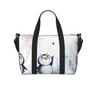 Borsone da viaggio con stampa "I Love Penguins", pieghevole, adatto per viaggi, lavoro, palestra, ecc