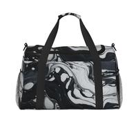 Borsone da viaggio con stampa in marmo bianco e nero, 50 x 33 x 25,9 cm, elegante borsa per palestra