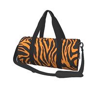 Borsone da viaggio con stampa leopardata arancione tigre borsa da viaggio unisex grande capacità pieghevole borsa da palestra per viaggi all'aperto, nero, taglia unica, Nero , Taglia unica